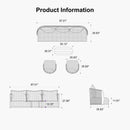 PURPLE LEAF Hailar U-Shaped Patio Conversation Set with Genuine Teak Cushions and Pillows Olefin Rope Backres Outdoor Couch Sets for Porch Garden