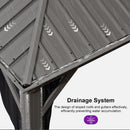 PURPLE LEAF Patio Gazebo for Pool Light Grey Hardtop Galvanized Steel Roof with Upgraded Curtains