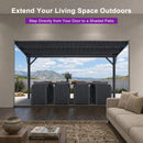 PURPLE LEAF Lean to Gazebo Metal Roof Patio Cover Built-in Drain Slots Wall Mounted Gazebo with Lights-mikly for Outdoor Extension