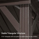 PURPLE LEAF Hardtop Grill Gazebo for Patio Bronze Permanent Metal Roof Outside Sun Shade Outdoor BBQ Canopy with String Lights