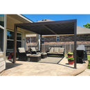 PURPLE LEAF Athena Outdoor Louvered Pergola Adjustable Metal Roof Bronze Hardtop Gazebo Patio Pavilion