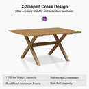 PURPLE LEAF Outdoor Dining Table Sleek Aluminum Frame Modern Outdoor Table for Deck Backyard Dining Gatherings