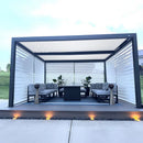 PURPLE LEAF Athena Louvered Pergola Modern Grey Pergola with White Roof for Deck Backyard Garden