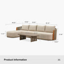 PURPLE LEAF Hailar L-Shaped Patio Conversation Set with Genuine Teak Cushions and Pillows Olefin Rope Backres Outdoor Couch Sets for Backyard Porch