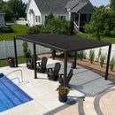 PURPLE LEAF Athena Outdoor Louvered Pergola Adjustable Metal Roof Bronze Hardtop Gazebo Patio Pavilion