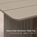 PURPLE LEAF Provence Patio Dining Set Luxury Modern Conversation Set Aluminum Large Rectangle Dining Table and Chairs with Olefin Cushion Outdoor Furniture Set for Garden Porch Deck Backyard