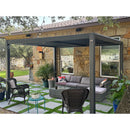 PURPLE LEAF Caesar Outdoor Louvered Pergola Patio Sun Shade Shelter with Adjustable Hardtop Patio Pergola Grey