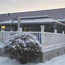 PURPLE LEAF Patio Gazebo for Pool Light Grey Hardtop Galvanized Steel Roof with String Lights-clear
