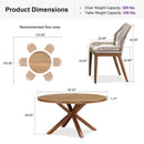 PURPLE LEAF Round Outdoor Dining Set Patio Aluminum Dining Set Round Table and Wicker Chairs with Sunbrella Cushions for Kitchen Deck