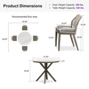 PURPLE LEAF Round Outdoor Dining Set Patio Aluminum Dining Set Round Table and Wicker Chairs with Sunbrella Cushions for Kitchen Deck