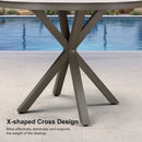 PURPLE LEAF Round Outdoor Dining Set Patio Aluminum Dining Set Round Table and Wicker Chairs with Sunbrella Cushions for Kitchen Deck