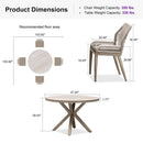 PURPLE LEAF Round Outdoor Dining Set Patio Aluminum Dining Set Round Table and Wicker Chairs with Sunbrella Cushions for Kitchen Deck