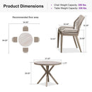 PURPLE LEAF Round Outdoor Dining Set Patio Aluminum Dining Set Round Table and Wicker Chairs with Sunbrella Cushions for Kitchen Deck