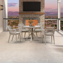 PURPLE LEAF Round Outdoor Dining Set Patio Aluminum Dining Set Round Table and Wicker Chairs with Sunbrella Cushions for Kitchen Deck
