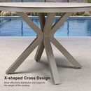 PURPLE LEAF Round Outdoor Dining Set Patio Aluminum Dining Set Round Table and Wicker Chairs with Sunbrella Cushions for Kitchen Deck