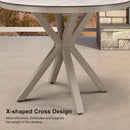 PURPLE LEAF Round Outdoor Dining Set Patio Aluminum Dining Set Round Table and Wicker Chairs with Sunbrella Cushions for Kitchen Deck
