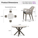 PURPLE LEAF Round Outdoor Dining Set Patio Aluminum Dining Set Round Table and Wicker Chairs with Sunbrella Cushions for Kitchen Deck