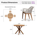 PURPLE LEAF Round Outdoor Dining Set Patio Aluminum Dining Set Round Table and Wicker Chairs with Sunbrella Cushions for Kitchen Deck