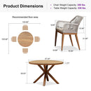 PURPLE LEAF Round Outdoor Dining Set Patio Aluminum Dining Set Round Table and Wicker Chairs with Sunbrella Cushions for Kitchen Deck