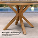PURPLE LEAF Round Outdoor Dining Set Patio Aluminum Dining Set Round Table and Wicker Chairs with Sunbrella Cushions for Kitchen Deck