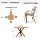 PURPLE LEAF Round Outdoor Dining Set Patio Aluminum Dining Set Round Table and Wicker Chairs with Sunbrella Cushions for Kitchen Deck