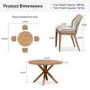 PURPLE LEAF Round Outdoor Dining Set Patio Aluminum Dining Set Round Table and Wicker Chairs with Sunbrella Cushions for Kitchen Deck