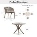PURPLE LEAF Round Patio Dining Set with Aluminum Frame and Wicker Rattan Dining Chair with Comfortable Cushions for Deck Porch Kitchen Outdoor