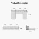 PURPLE LEAF Hailar U-Shaped Patio Conversation Set with Genuine Teak Cushions and Pillows Olefin Rope Backres Outdoor Couch Sets for Porch Garden