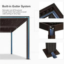PURPLE LEAF Athena Louvered Pergola Bronze Outdoor Aluminum Pergola with Roller Blind Adjustable Gazebo for Patio Deck Garden
