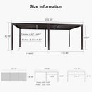 PURPLE LEAF Caesar Solar Louvered Pergola with LED Strip Lights and Control Panel Aluminum Outdoor Pergola with Adjustable Roof for Patio Deck Garden Yard Bronze