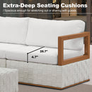 PURPLE LEAF Griffin Symmetrical Patio Conversation Set White with Cushion Pillows Ottoman and Premium Leather for Luxury Outdoor Living