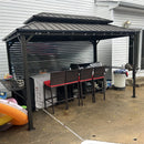 PURPLE LEAF Hardtop Grill Gazebo for Patio Bronze Permanent Metal Roof Outside Sun Shade Outdoor BBQ Canopy