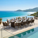 PURPLE LEAF Hailar Outdoor Dining Set for Family, Aluminum Outdoor Patio Table and Chairs Set with Olefin Cushions, Patio Furniture Set for Garden or Deck
