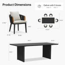 PURPLE LEAF Hailar Outdoor Dining Set for Family, Aluminum Outdoor Patio Table and Chairs Set with Olefin Cushions, Patio Furniture Set for Garden or Deck