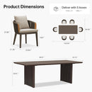 PURPLE LEAF Hailar Outdoor Dining Set for Family, Aluminum Outdoor Patio Table and Chairs Set with Olefin Cushions, Patio Furniture Set for Garden or Deck