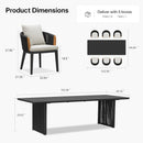 PURPLE LEAF Hailar Outdoor Dining Set for Family, Aluminum Outdoor Patio Table and Chairs Set with Olefin Cushions, Patio Furniture Set for Garden or Deck