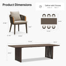 PURPLE LEAF Hailar Outdoor Dining Set for Family, Aluminum Outdoor Patio Table and Chairs Set with Olefin Cushions, Patio Furniture Set for Garden or Deck