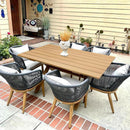 PURPLE LEAF Teak Patio Dining Set with Cushions and Pillow All-Weather Wicker Patio Table Set for Garden, Deck, and Yard