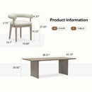 PURPLE LEAF Provence Patio Dining Set Luxury Modern Conversation Set Aluminum Large Rectangle Dining Table and Chairs with Olefin Cushion Outdoor Furniture Set for Garden Porch Deck Backyard