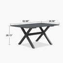 PURPLE LEAF Outdoor Dining Table Sleek Aluminum Frame Modern Outdoor Table for Deck Backyard Dining Gatherings