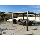PURPLE LEAF Caesar Outdoor Louvered Pergola Patio Sun Shade Shelter with Adjustable Hardtop Patio Pergola Grey