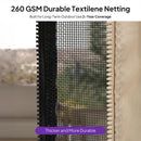 PURPLE LEAF Backyard Gazebo Champagne Hardtop Galvanized Steel Roof Awning and Upgrade Curtain