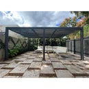 PURPLE LEAF Caesar Outdoor Louvered Pergola Patio Sun Shade Shelter with Adjustable Hardtop Patio Pergola Grey