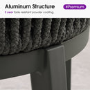 PURPLE LEAF Hailar Outdoor Bar Stools Chair Modern Rattan Bar Stool with Back and Cushion for Balcony, Indoor or Outdoor, Kitchen Island