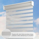 PURPLE LEAF Athena Louvered Pergola White Outdoor Aluminum Pergola with Roller Blind Adjustable Gazebo for Patio Deck Garden