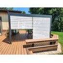 PURPLE LEAF Athena Louvered Pergola Grey Outdoor Aluminum Pergola with Roller Blind Adjustable Gazebo for Patio Deck Garden