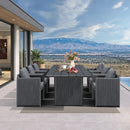 PURPLE LEAF Sanori Outdoor Dining Set Weather-Resistant Aluminum Table and Chairs Set with Backrest Pillow and Olefin Cushions for Deck