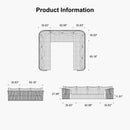 PURPLE LEAF Hailar U-Shaped Patio Conversation Set with Genuine Teak Cushions and Pillows Olefin Rope Backres Outdoor Couch Sets for Porch Garden
