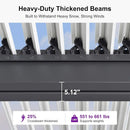PURPLE LEAF Athena Louvered Pergola Grey Outdoor Aluminum Pergola with Shutter Wall Adjustable Gazebo Rainproof for Patio Deck Garden