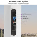 PURPLE LEAF Caesar LED Louvered Pergola with Integrated Solar Strip Lights Adjustable Aluminum Louvers Wind Resistant Pergolas for Patio Dining Deck Garden Yard White